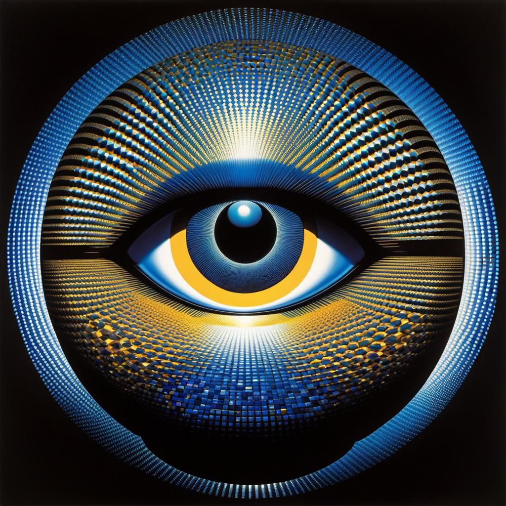 Hypnotic Cat Eye Optical Illusion by Vasarely