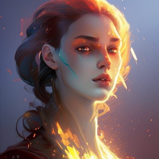 Fiery Icy Girl: Hyperdetailed Portrait in Unreal Engine