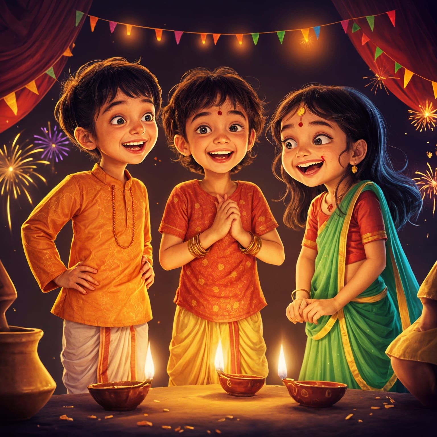 Diwali Festival Celebration with Children