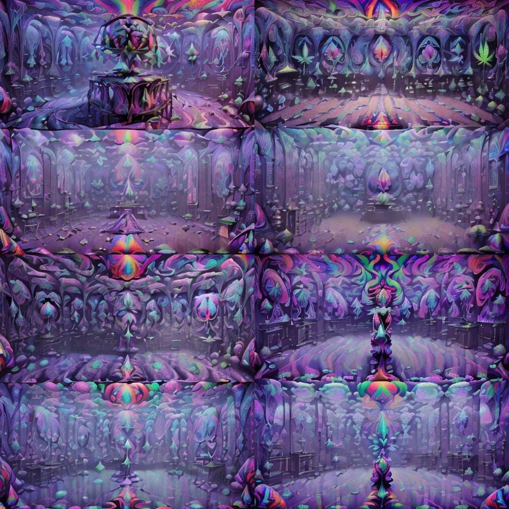 Psychedelic Brainstorm in Neon Abstract Style