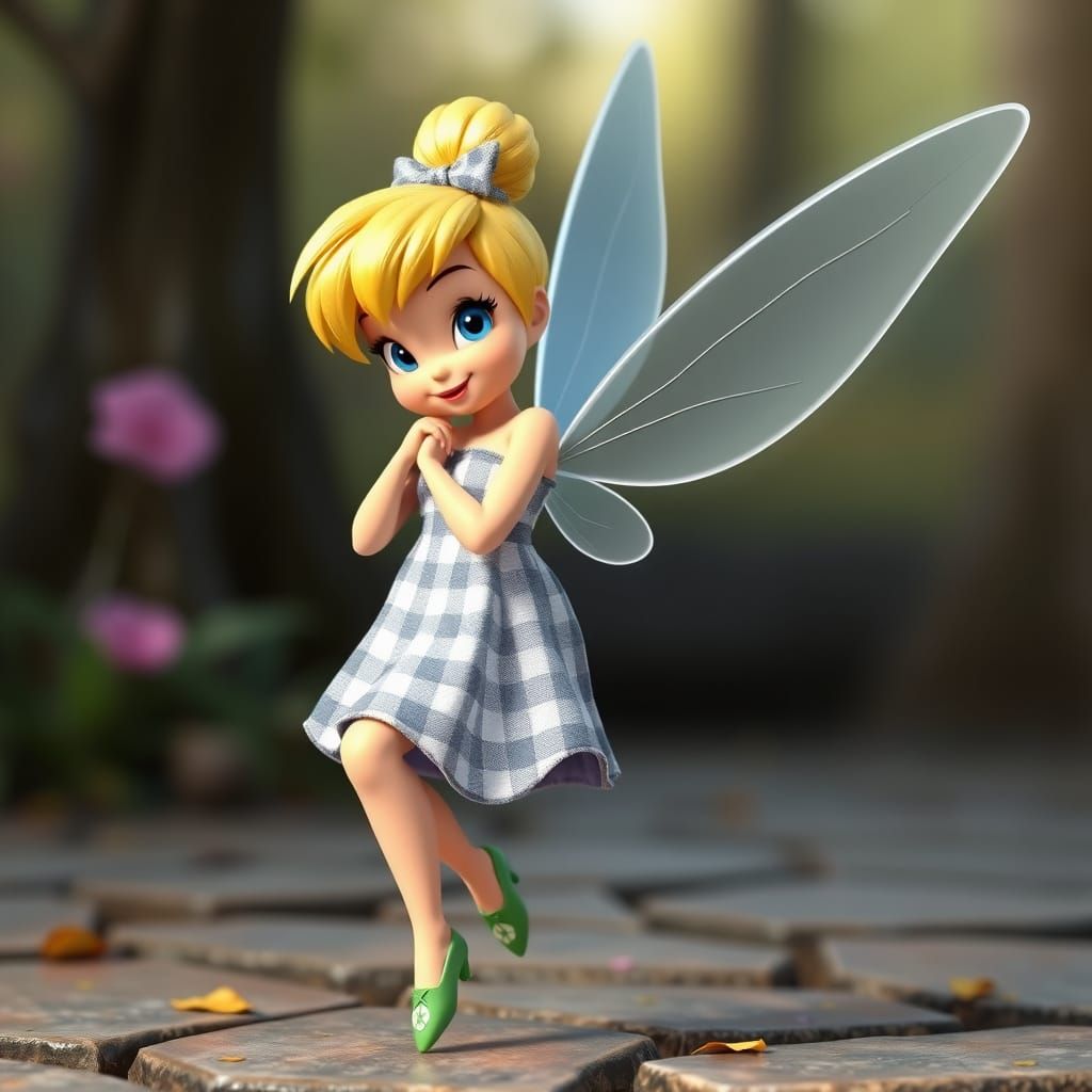 Whimsical Fairy in Vintage Gingham