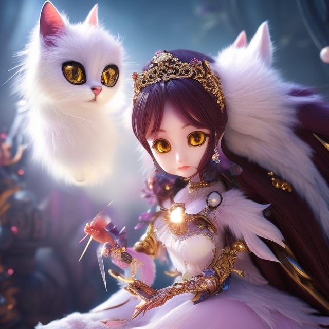 Alien Cat Humanoid with Jewelry, Fantasy Photoshoot