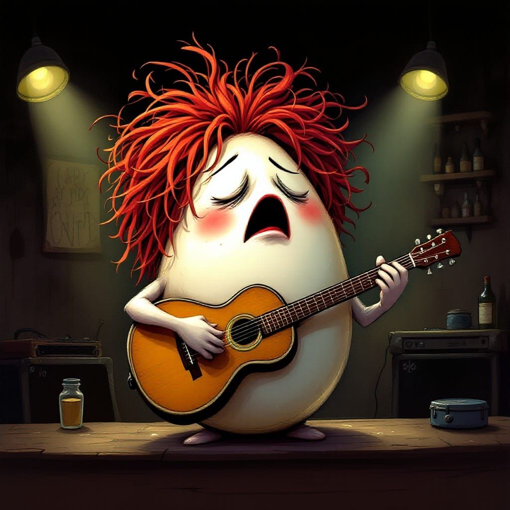Surreal Fantasy Egg Performs Emotional Guitar Ballad in Whim...