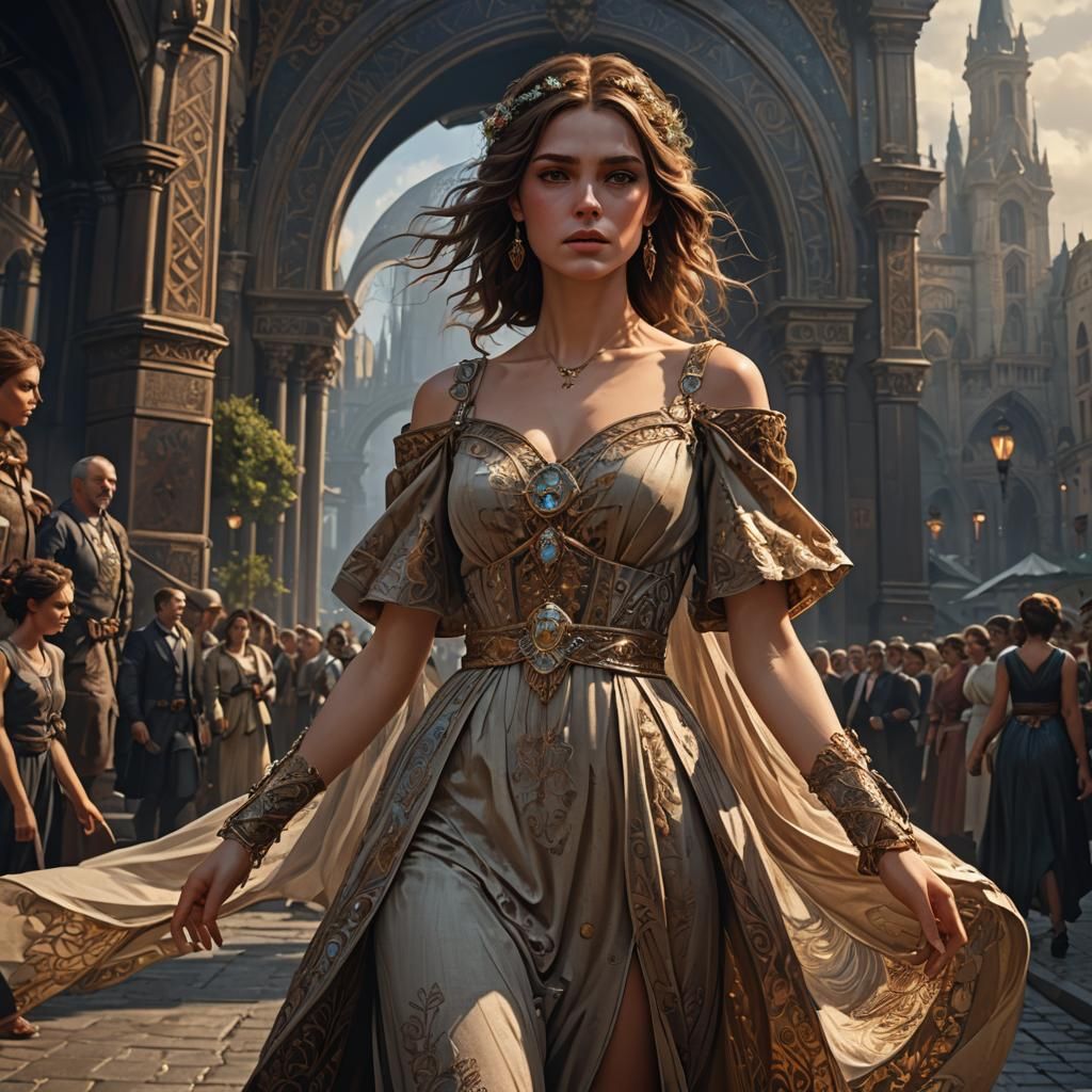 Fantasy Desert Runway Portrait in Dark Art Style