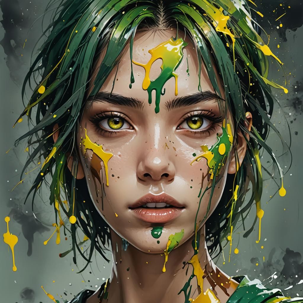 Anime-Inspired Portrait with Expressive Color Accents