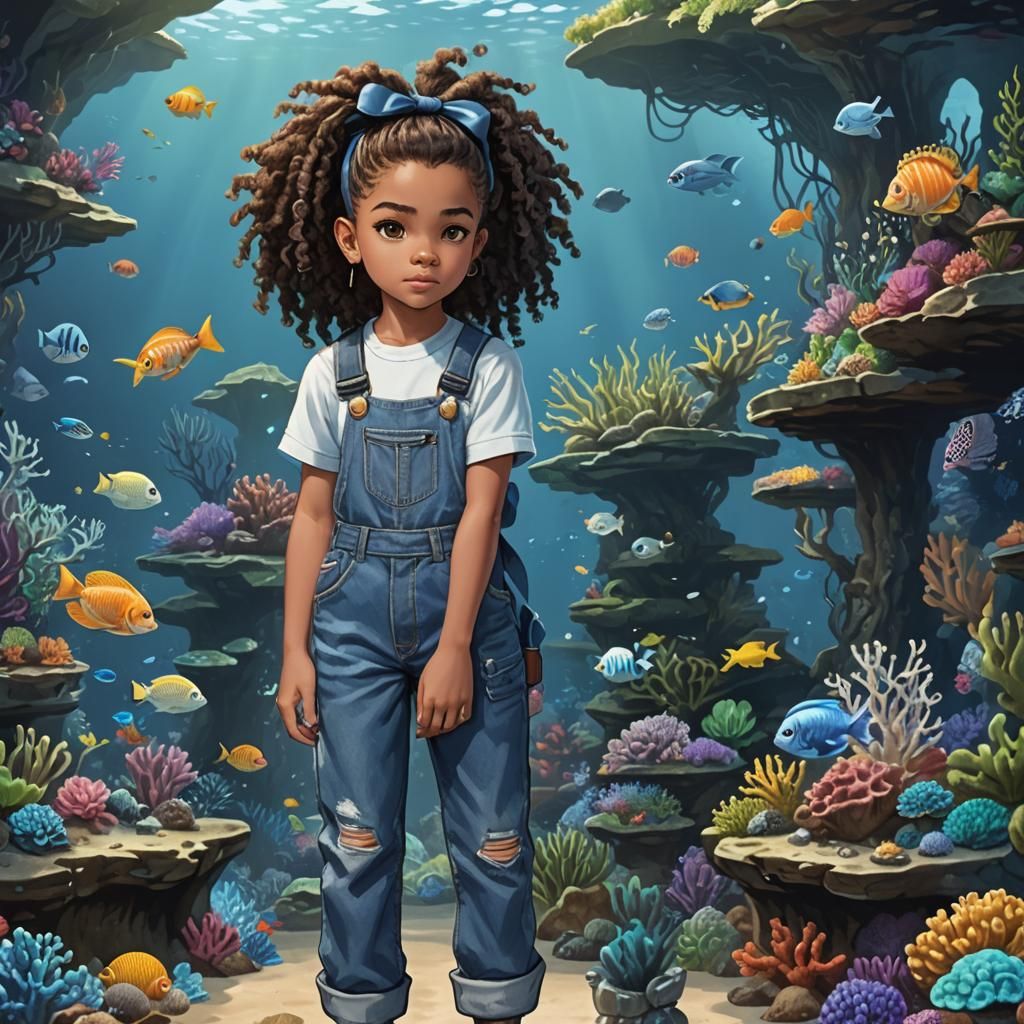 Fantasy Portrait: Cursed Child in a Wild Aquarium