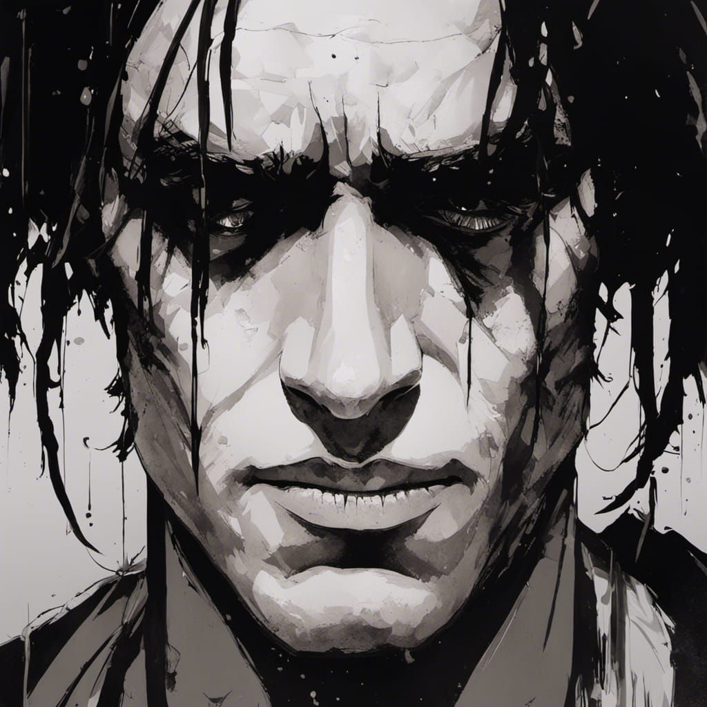 The Crow Portrait in Anime Style