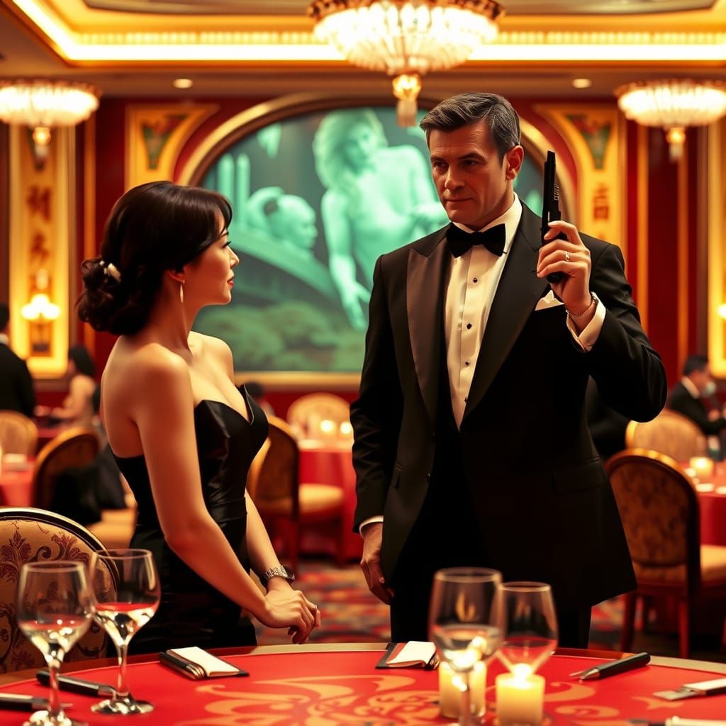 Sleek Spy Meets Elegant Enigma in Macau Casino