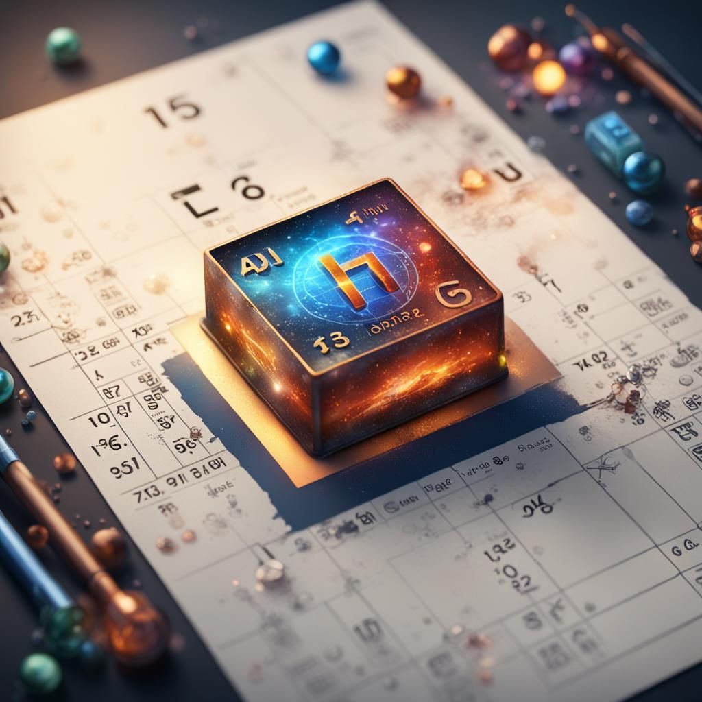 Periodic Table Element on Paper: Detailed Matte Painting