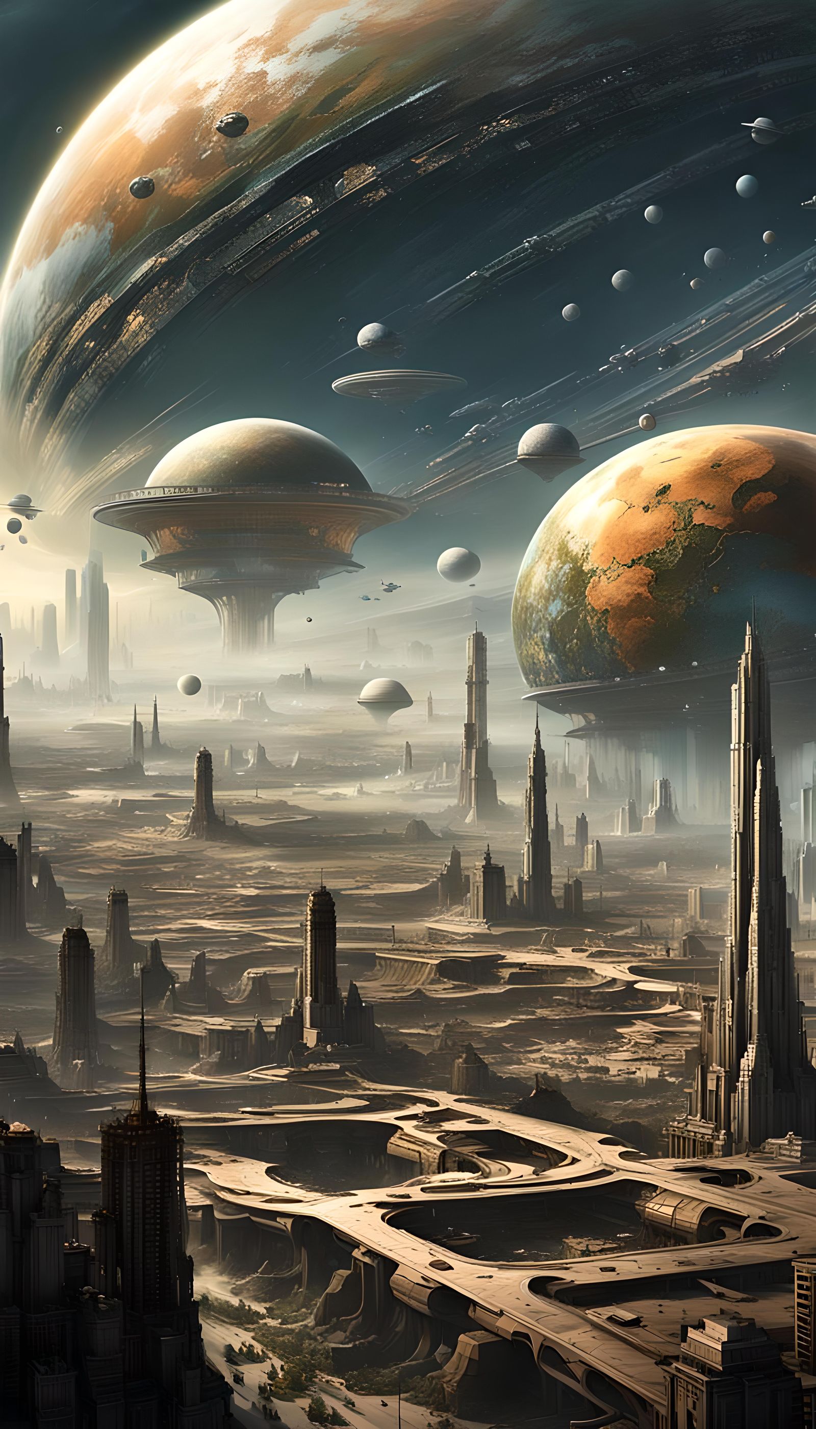 Futuristic Domed Cities on Distant Planets