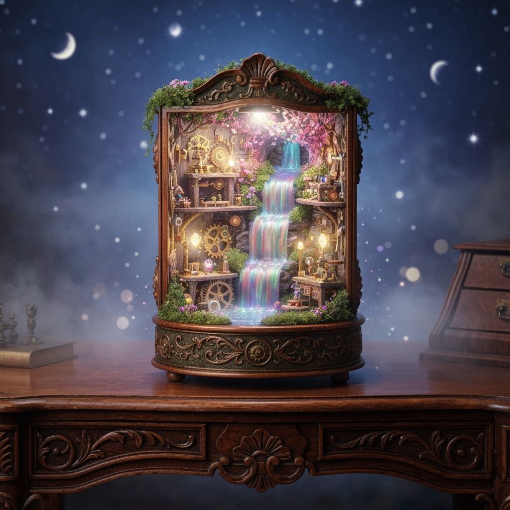 Steampunk Fairy Workshop in Antique Music Box