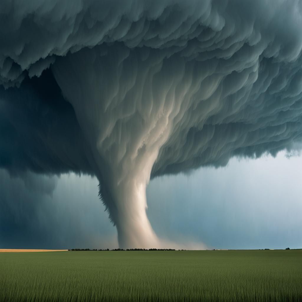 Mile-Wide Tornado with Horizontal Vortexes