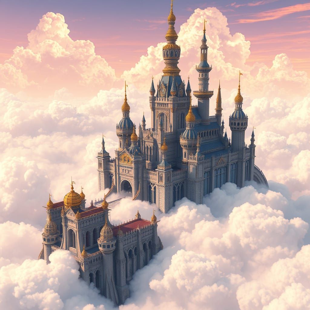 Majestic Fantasy Metropolis in Anime-Inspired 8K Rendering