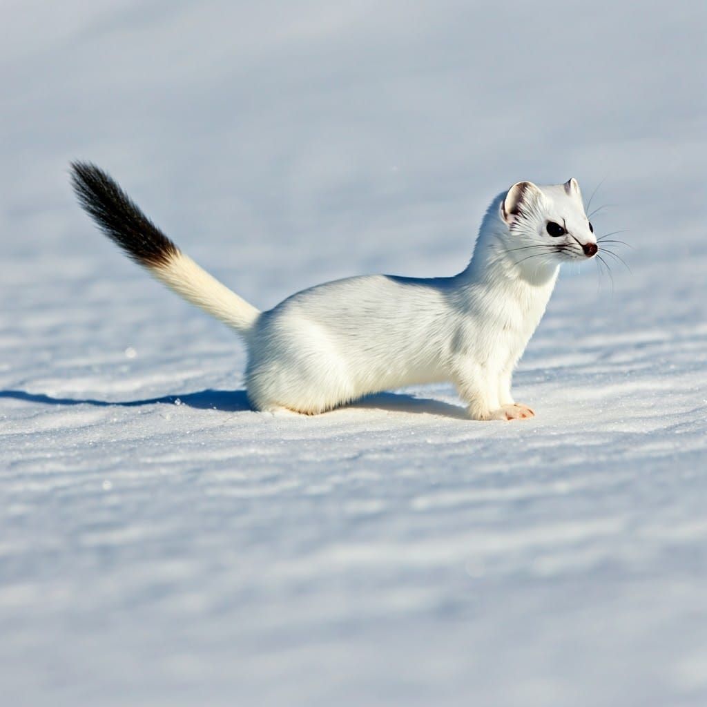 Elegant Ermine in Winter Wonderland