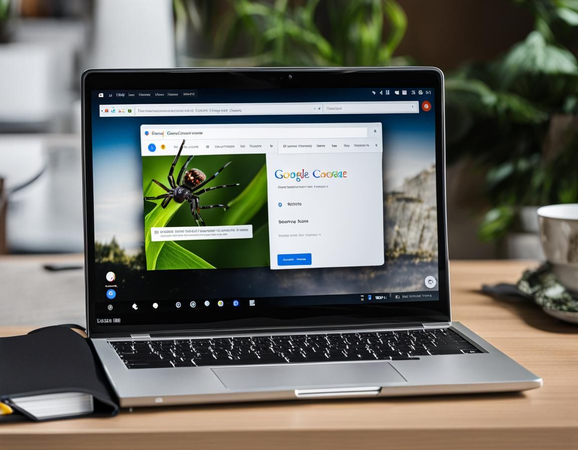 Big Spider on Laptop Screen Website