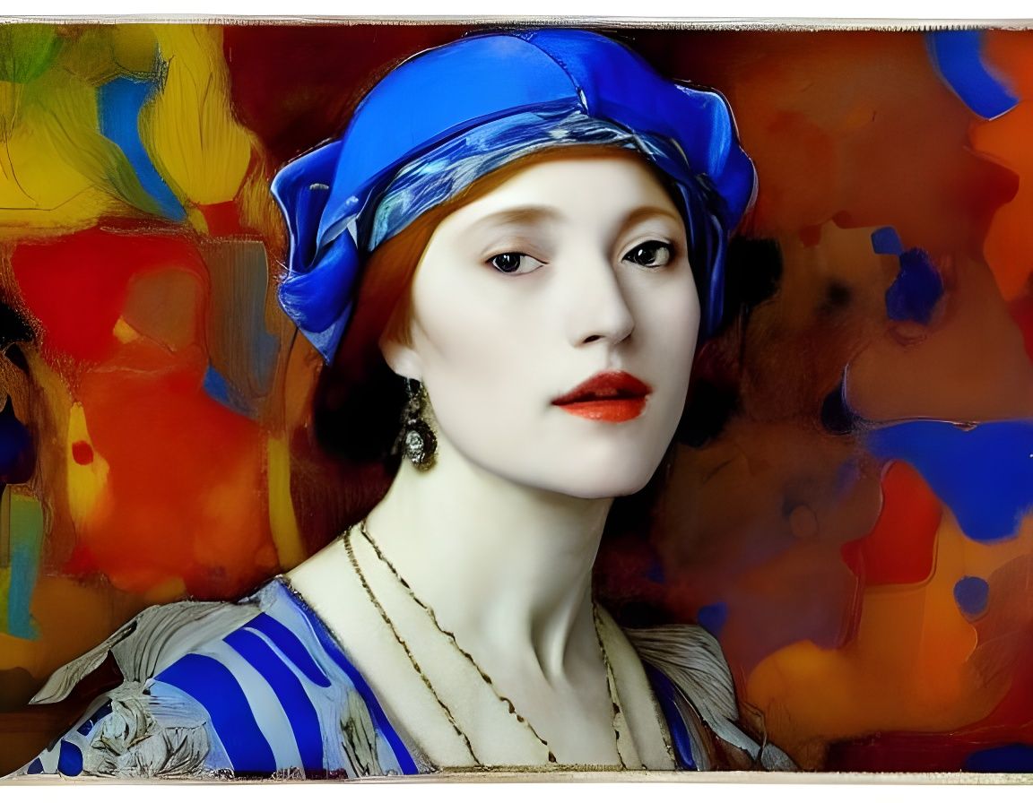 Nostalgic Noble Woman Portrait in Oil