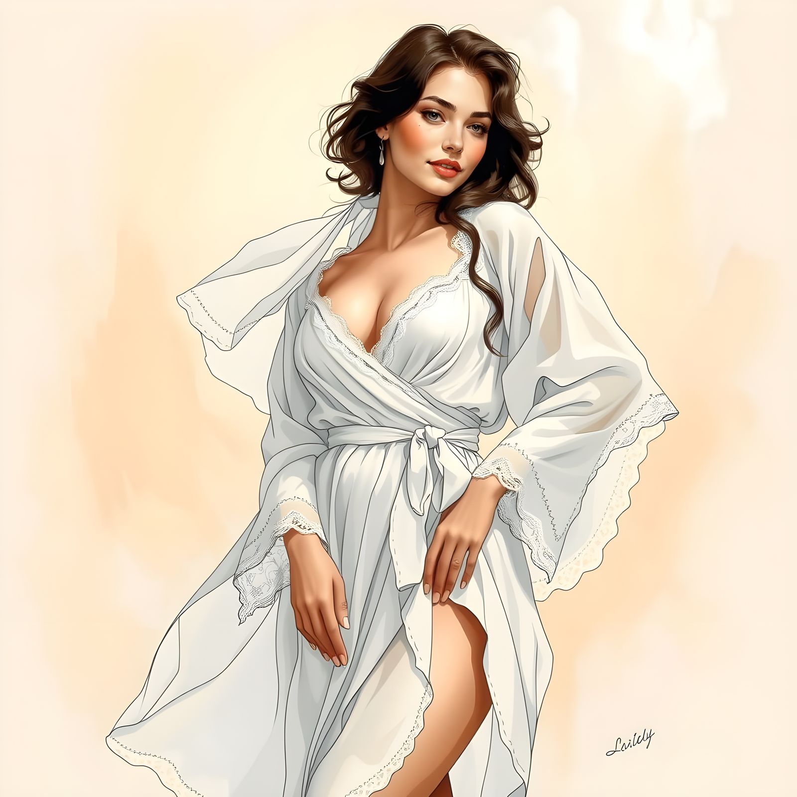 White gossamer robe