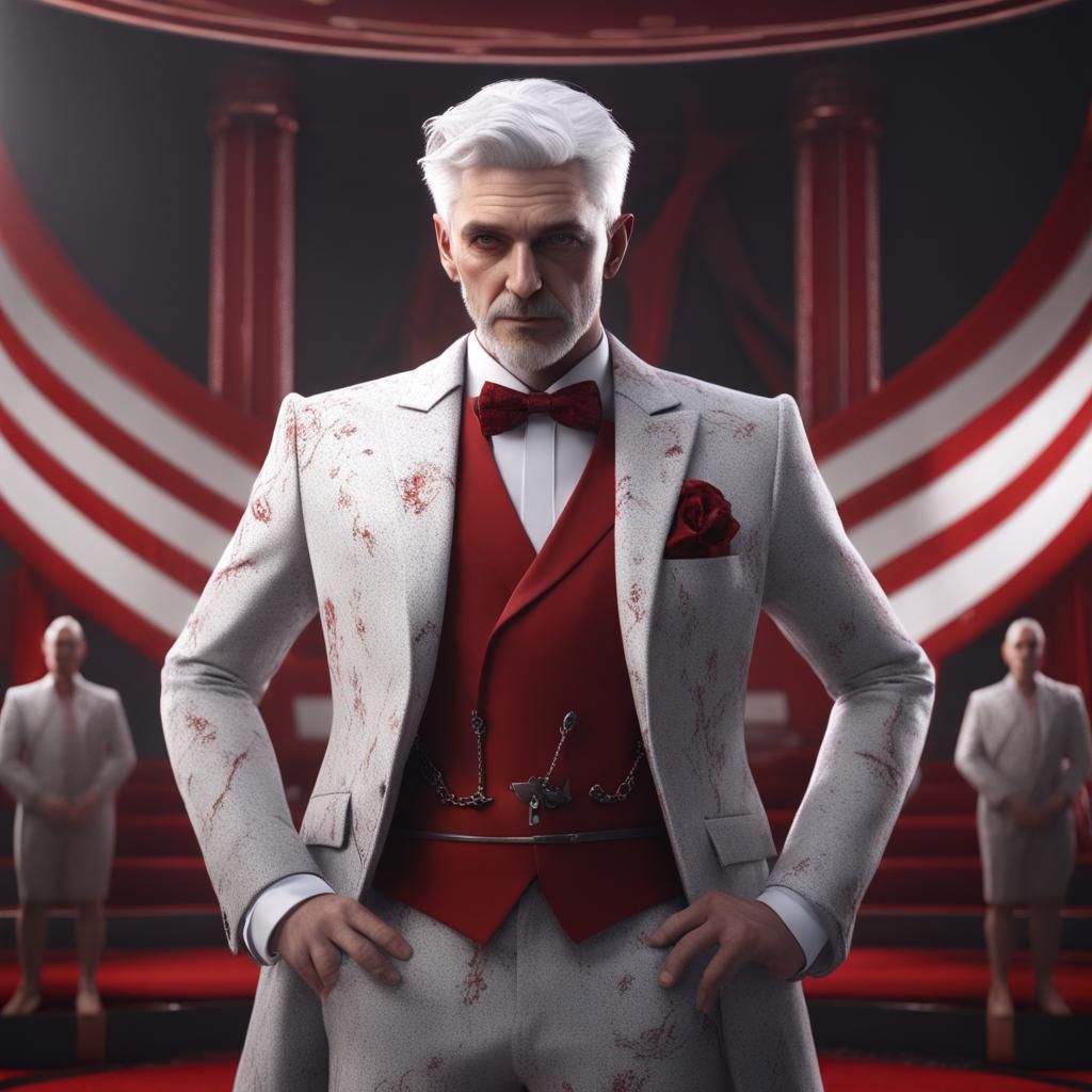 Sinister British Villain on Stage in Detailed Art