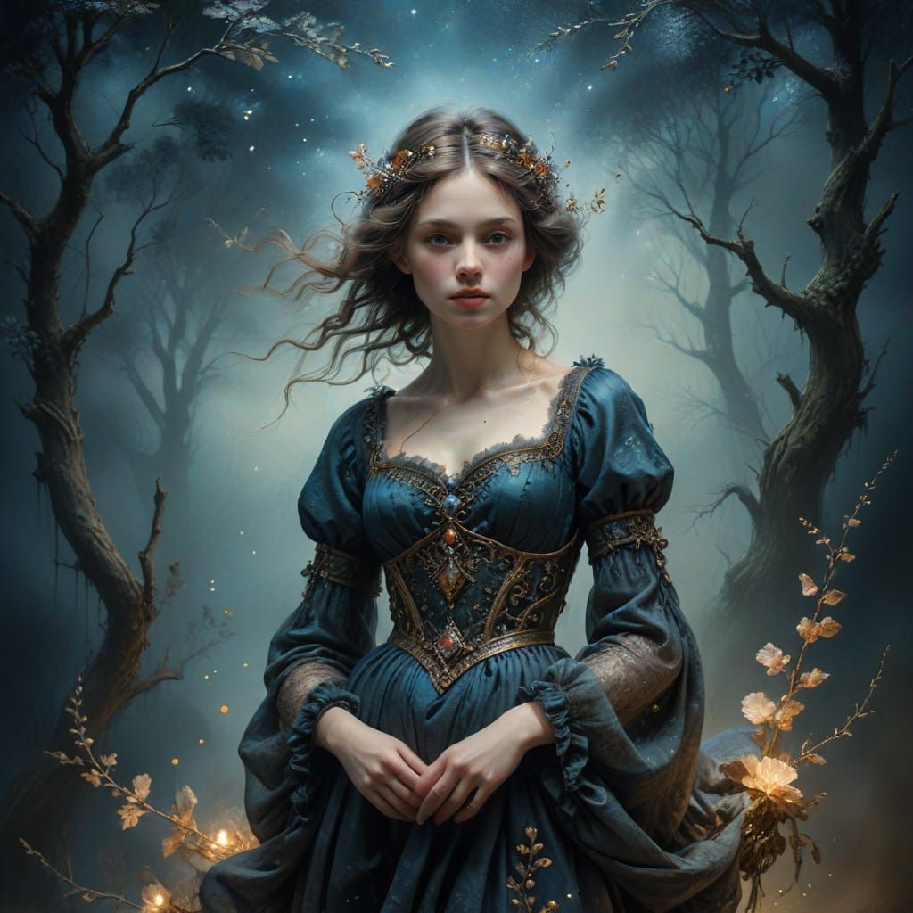 Surreal Renaissance Masterpiece in Shabby Chic Style