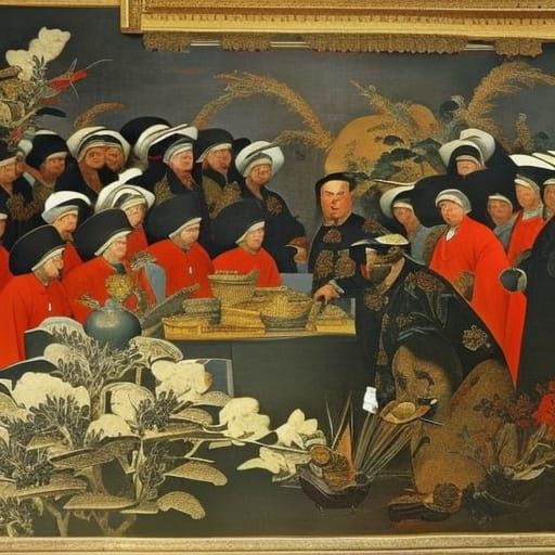 Chairman Mao at Harvest Festival, Mixed Artistic Styles