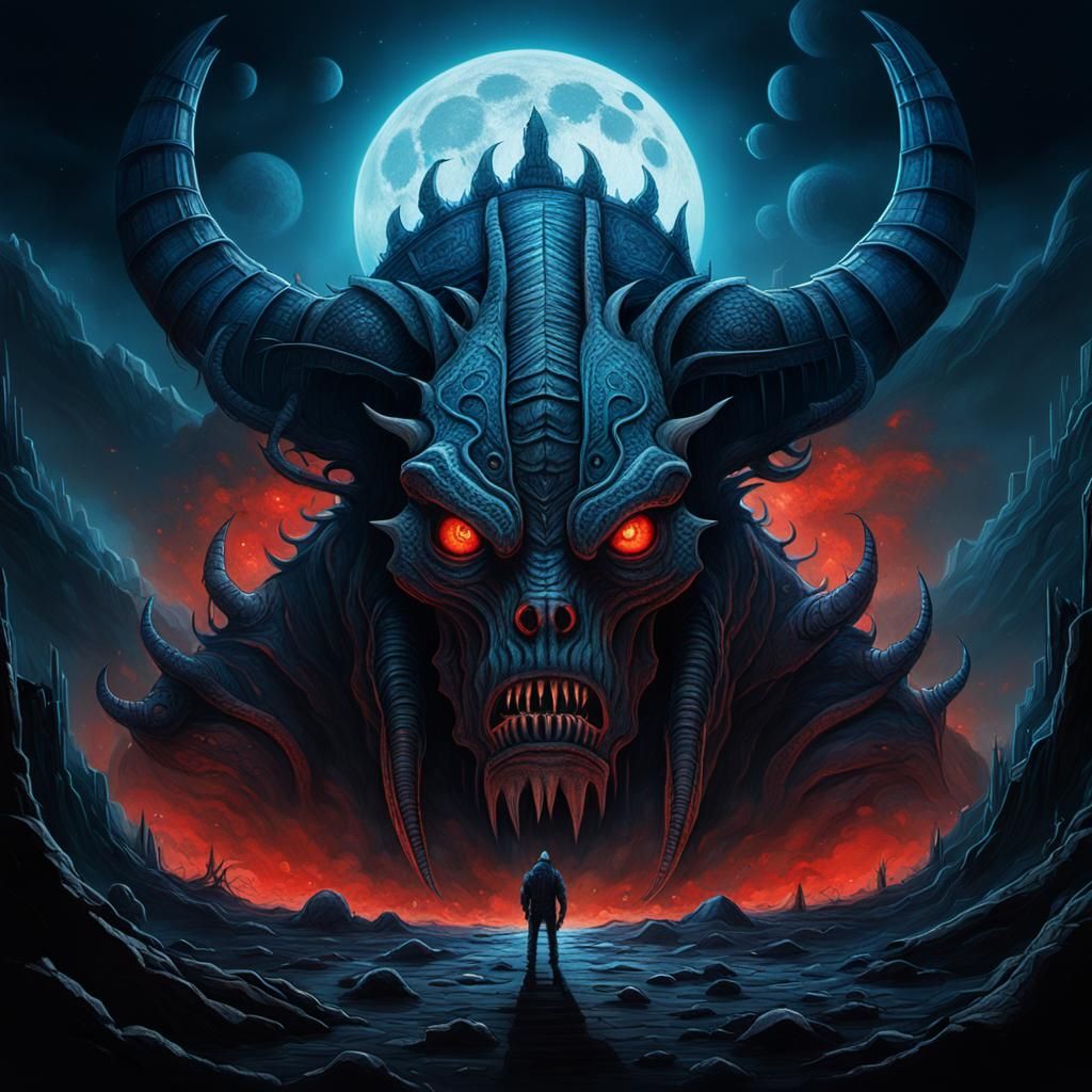 Undead Behemoth Rises in a Blood Moon Horror Style