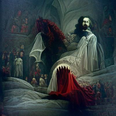 Dracula Portrait in Gothic Horror Style