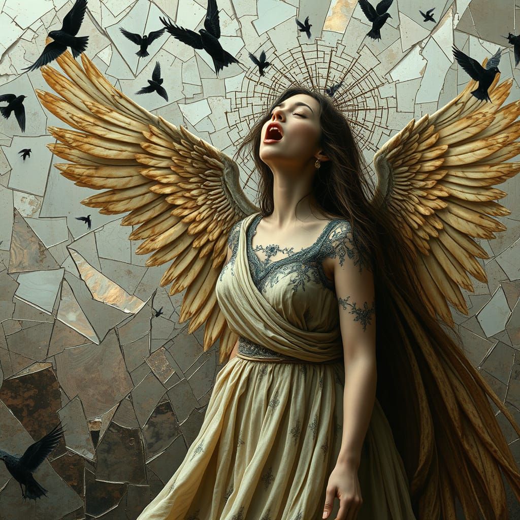 Angel of Memories Shatters Mirrors in a Kaleidoscope of Brok...