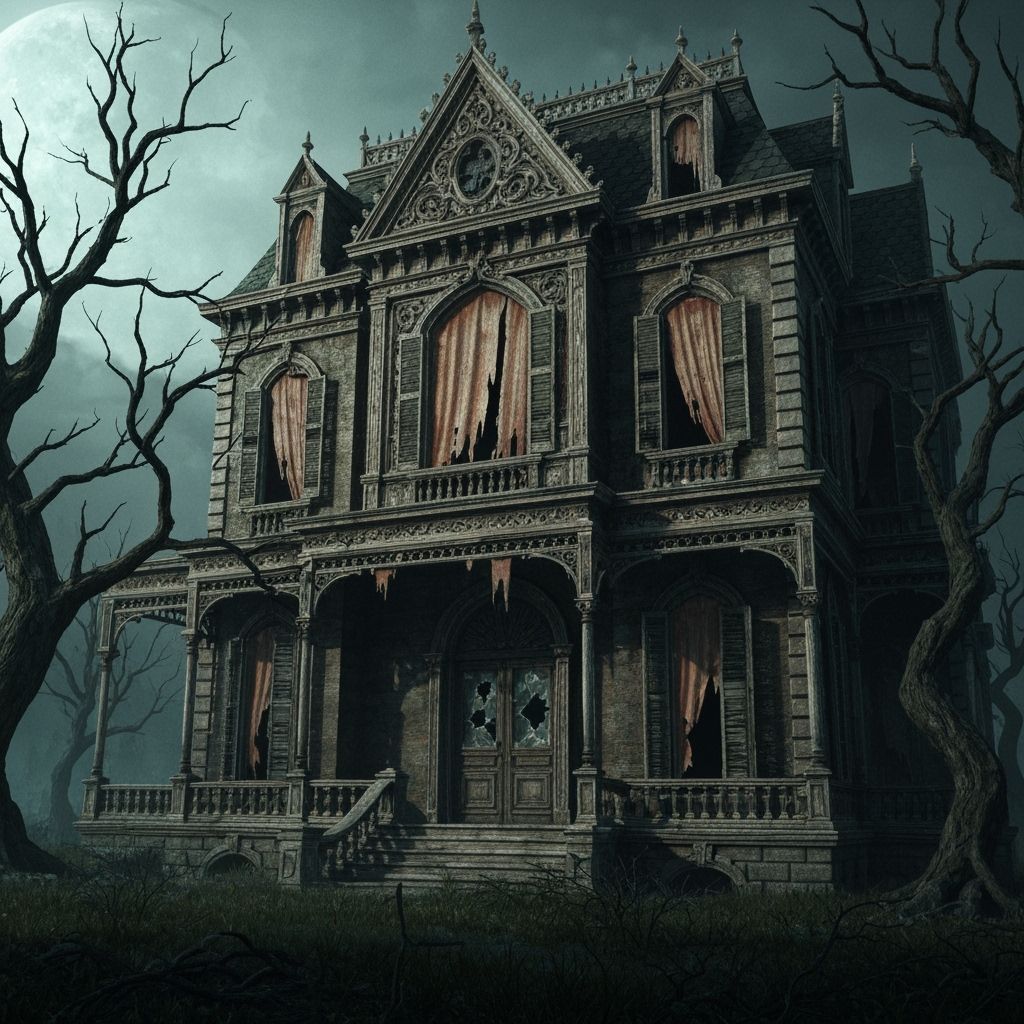 Eerie Abandoned Victorian Mansion in Gothic Style