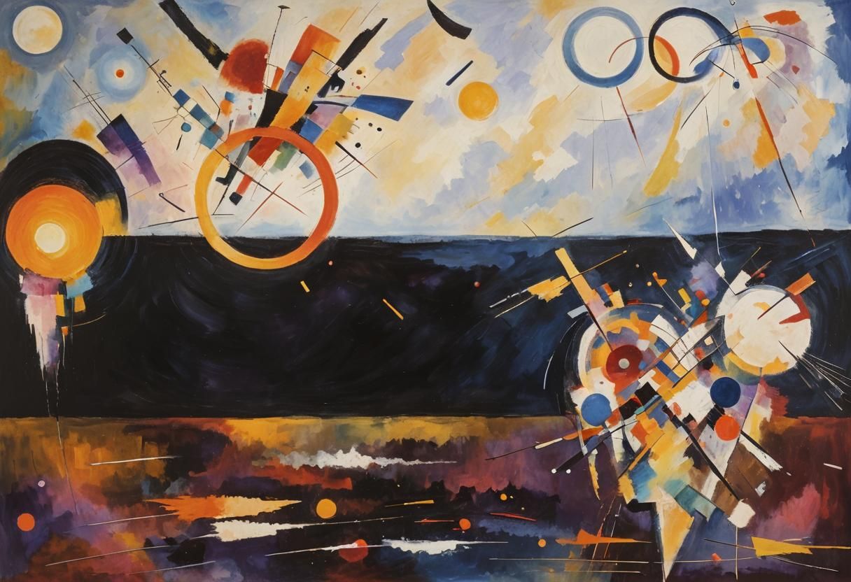 Abstract Expressionism: Dreamy Swirling Shapes in Vibrant Co...