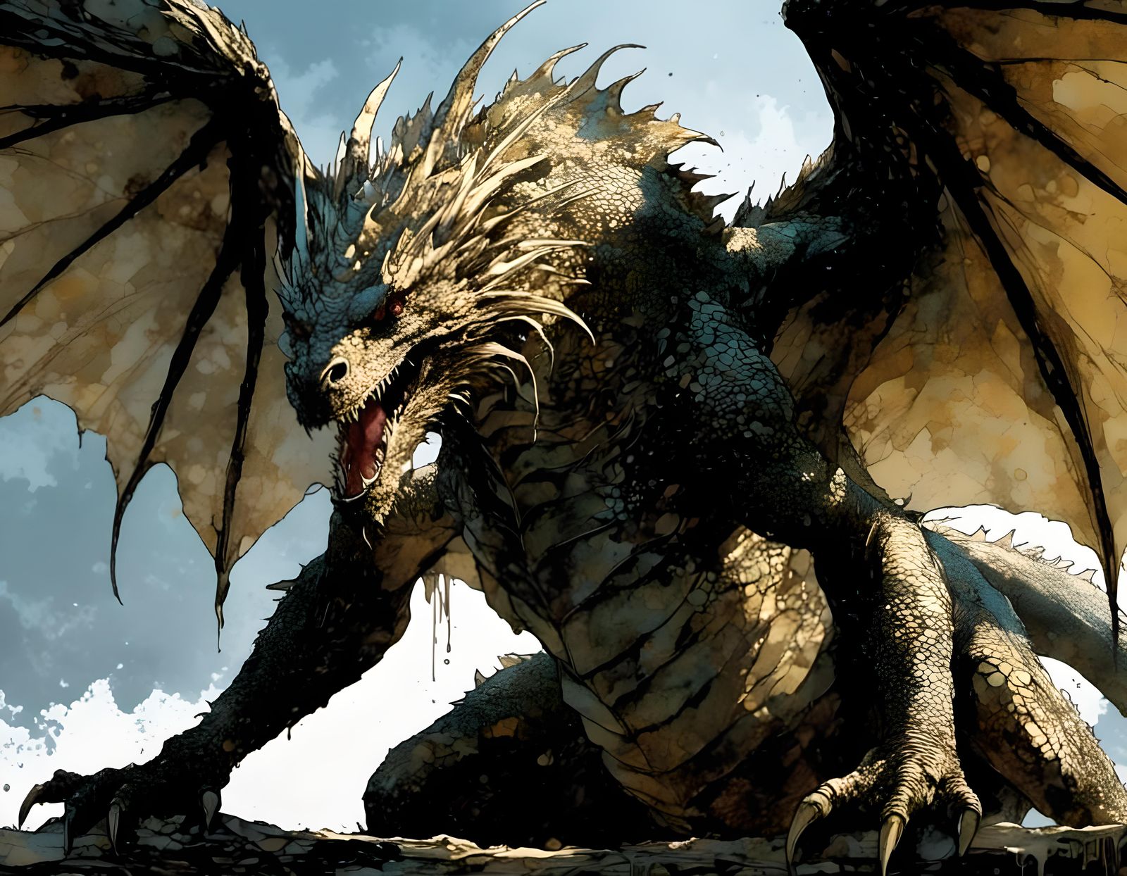 Roaring Dragon with Polychromatic Colors