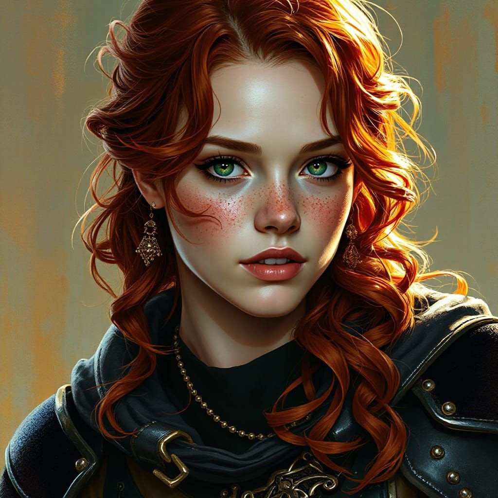 Red-Haired Thief in Hyperrealistic Concept Art