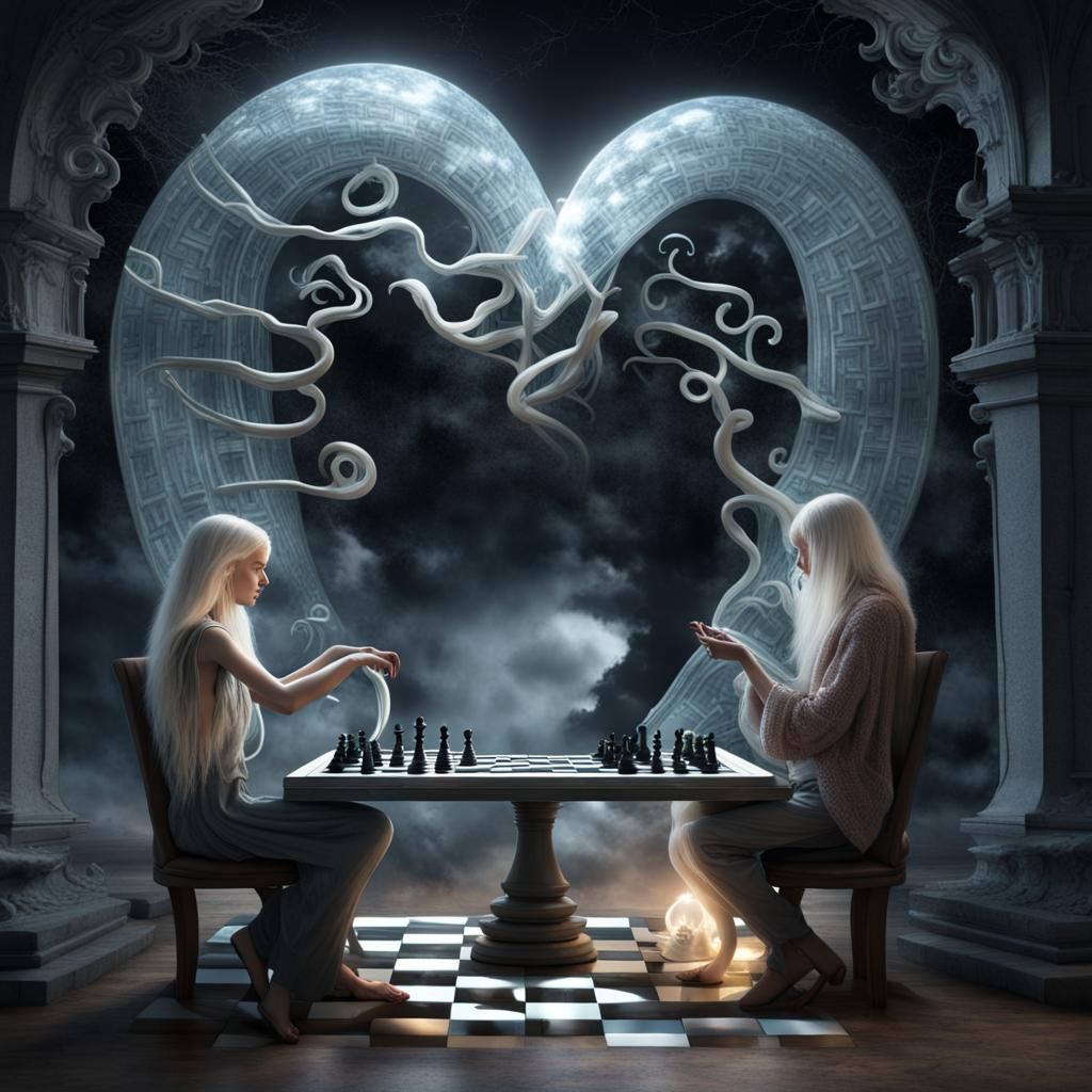 Chess Game in a Mystical Maze: Ethereal Gothic Animation