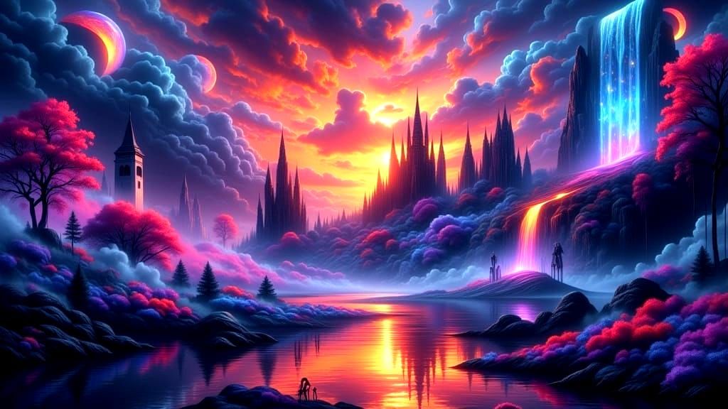 Magical Realism Fantasy Concept Art in Deep Color Palette