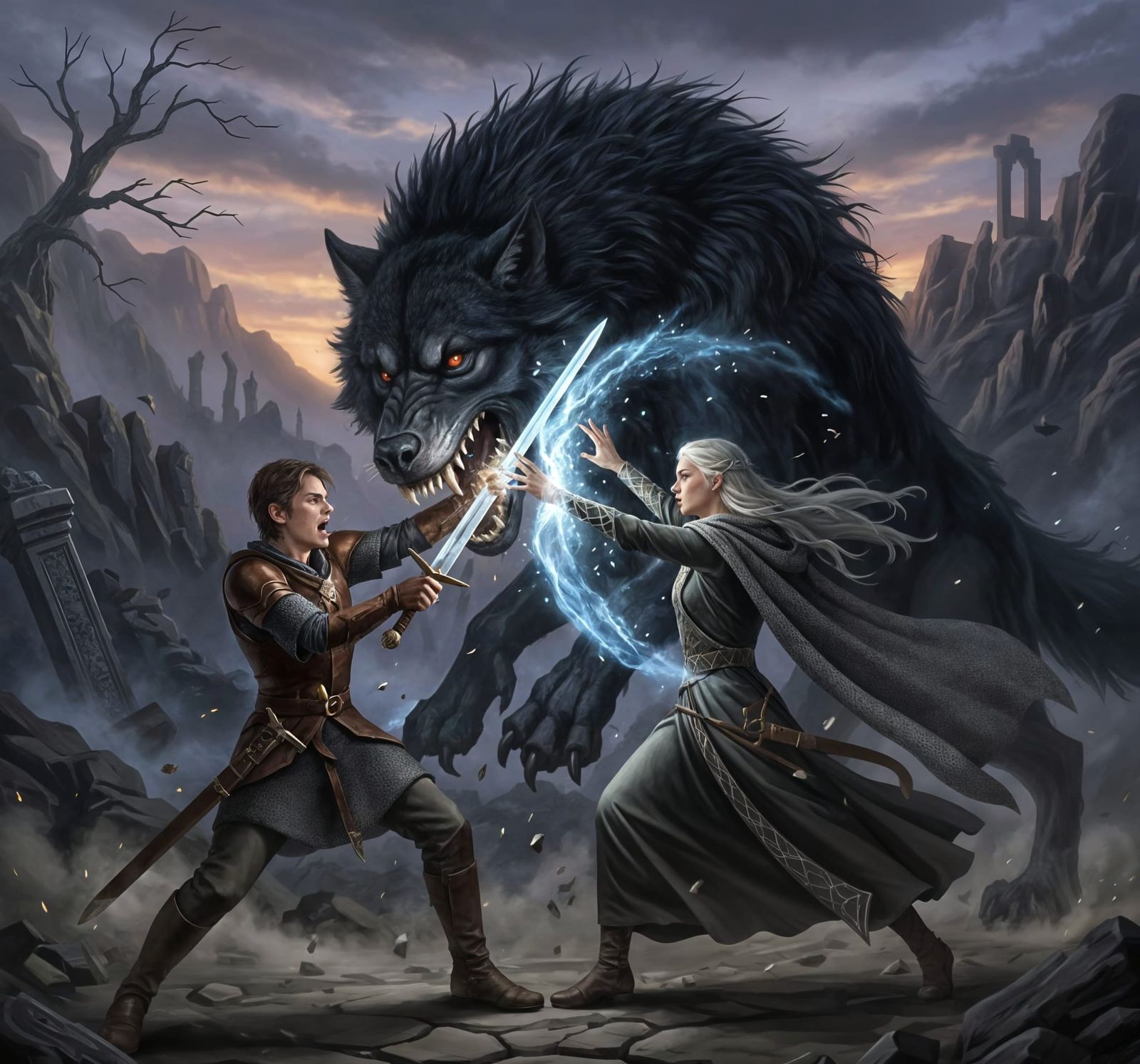 Beren and Lúthien's Battle with Carcharoth
