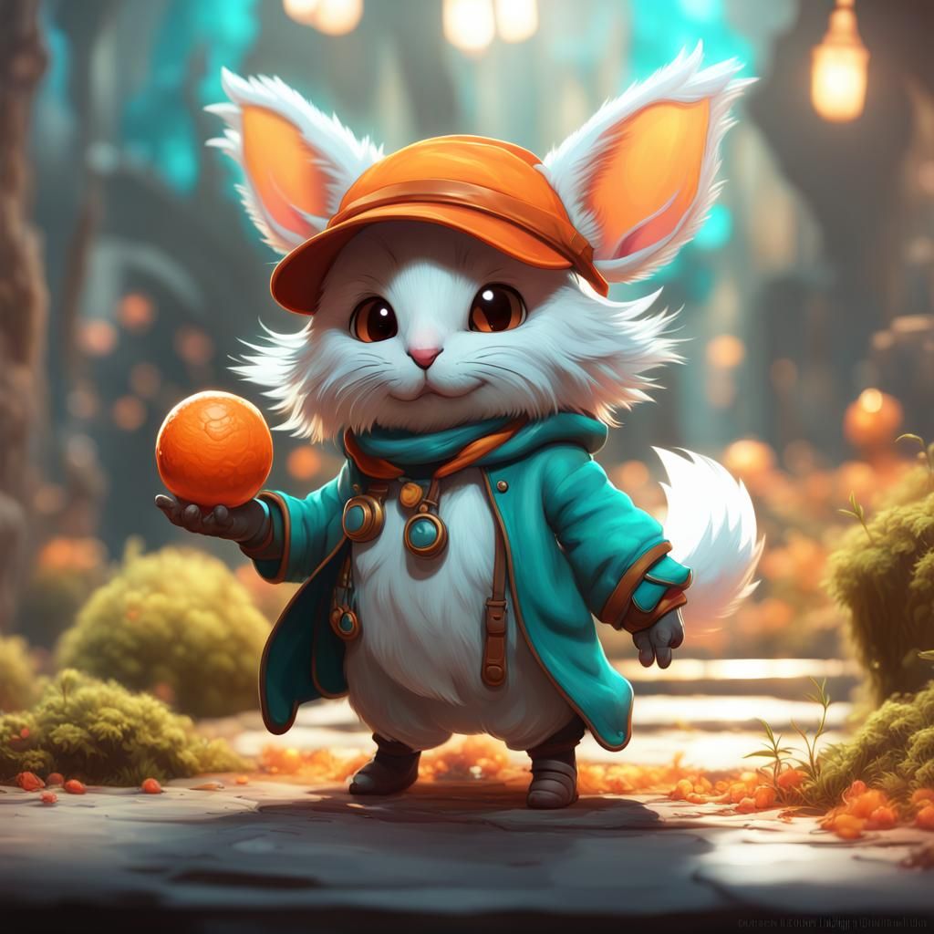 Cute Furry Moogle in Hyperdetailed Digital Art