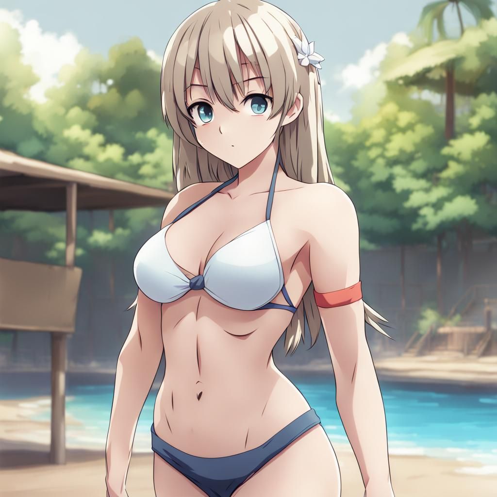 Anime Girl in Bikini Digital Illustration