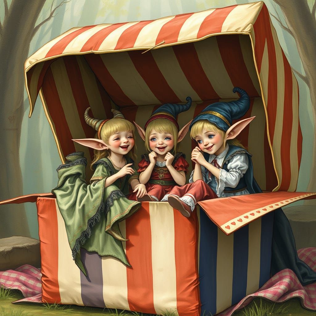 Fantasy Elves' Whimsical Cardboard Box Adventure