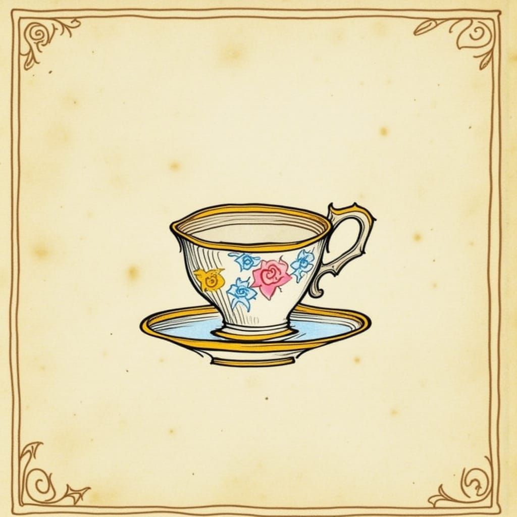 Elegant Rose Teacup in Whimsical Style