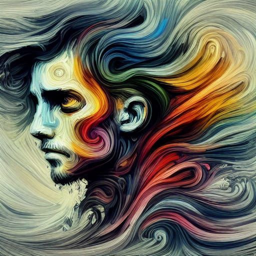 Luminescent Liquid Metal Rose Sketch in Surreal Style