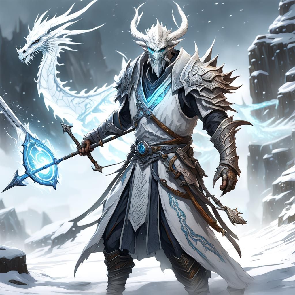 Dragonborn Sorcerer Concept Art in Fantasy Style