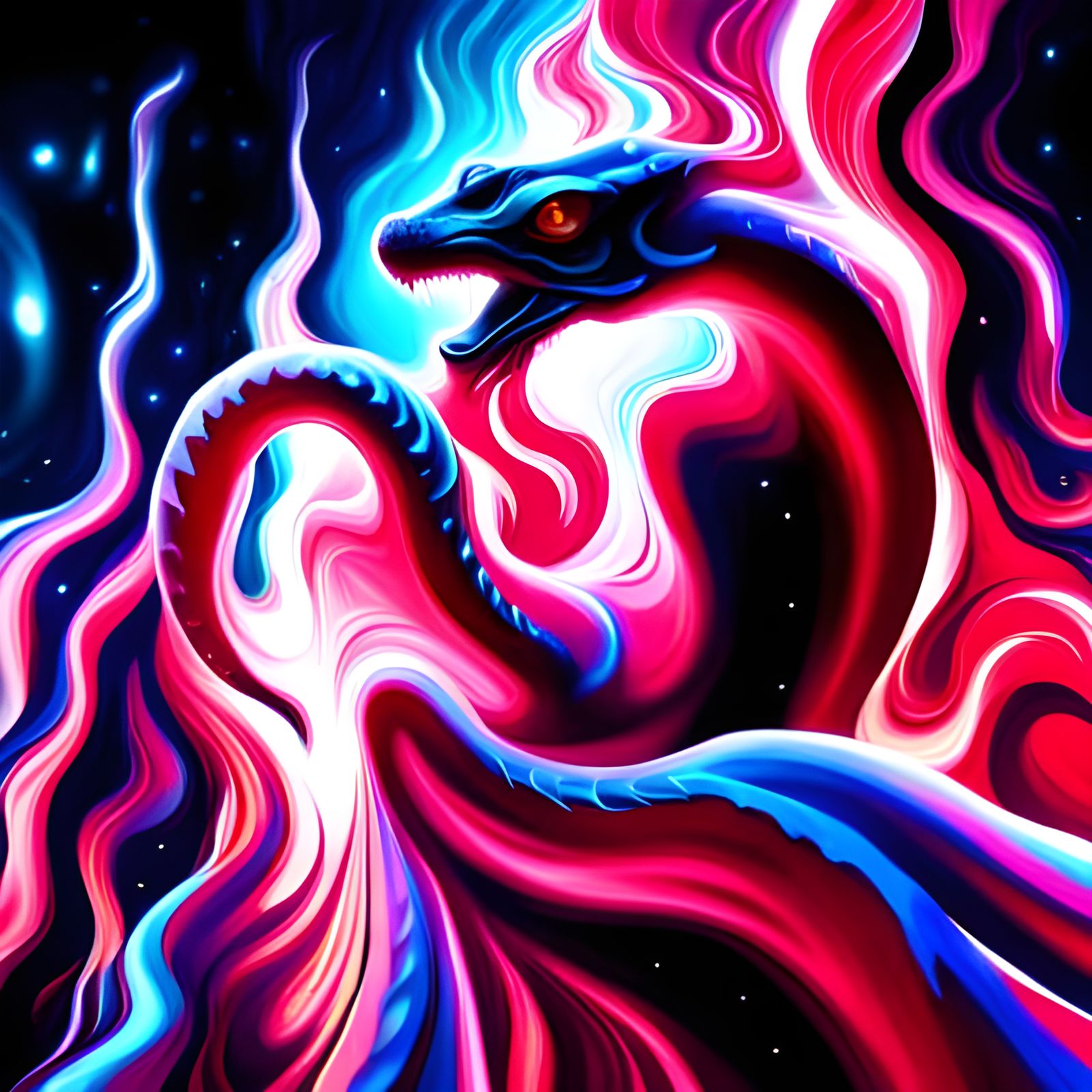 Galaxy Serpent Amidst Pillars of Creation