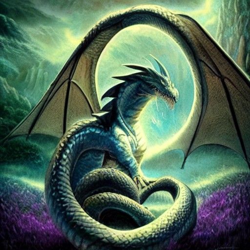 Ouroboros Dragon in Matrix-Inspired Fantasy