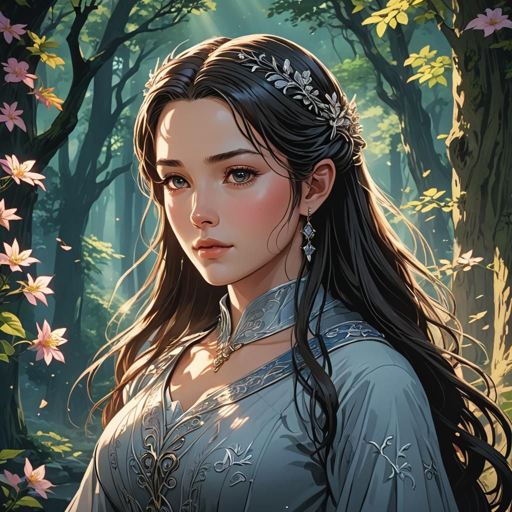 Anime Style Portrait with Deep Color, Cel-Shading