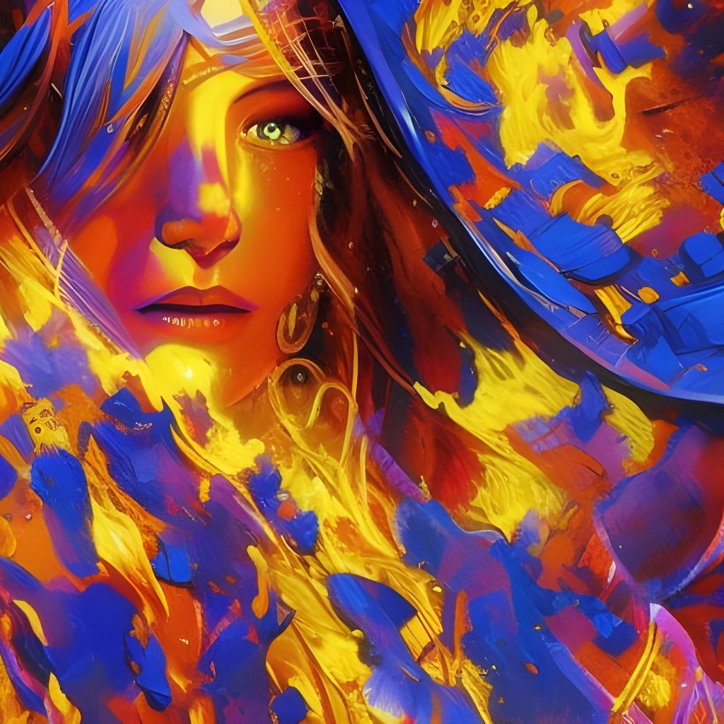 Ginger Princess Portrait with Fire Background
