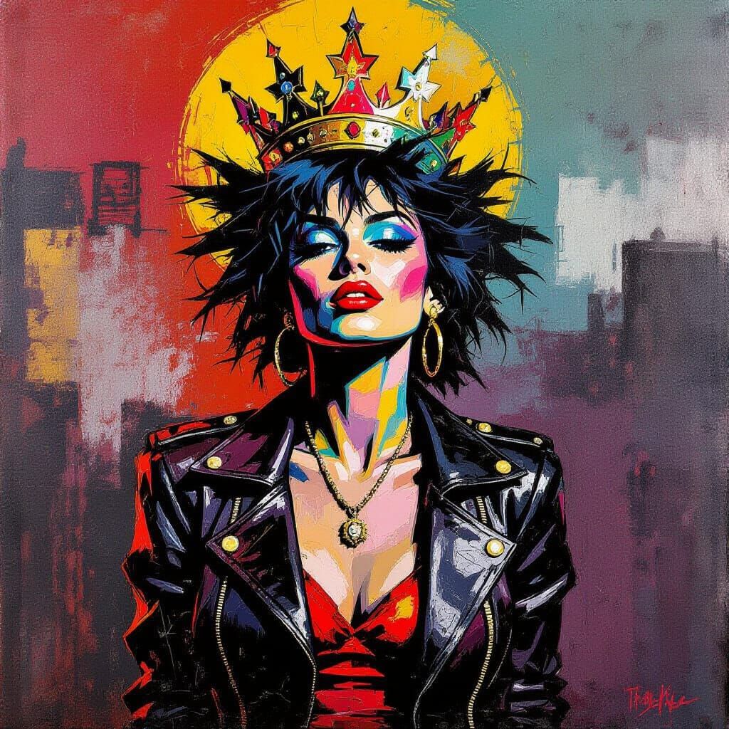 Queen of Gutter Punks, 1986: Vibrant Abstract Rebellion