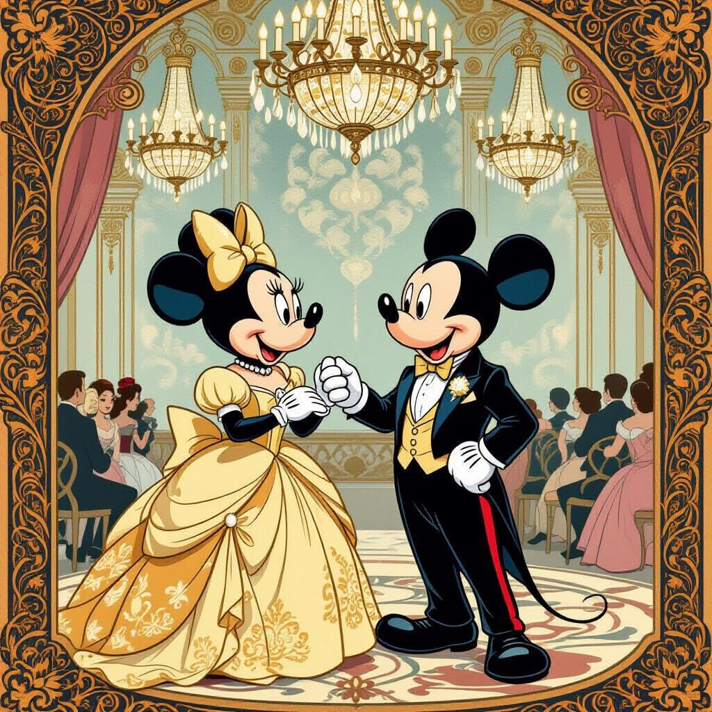 Minnie and Mickey at the Opera Ball