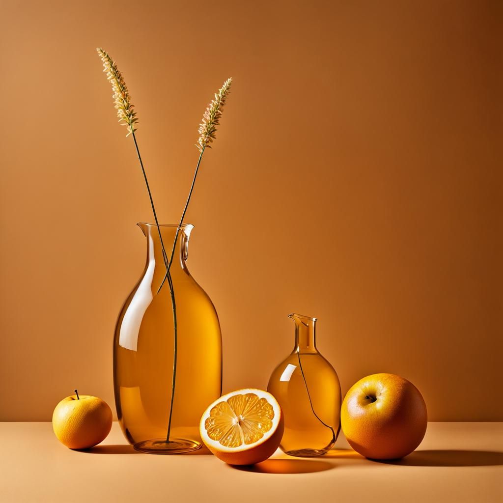Minimalist Still Life in Amber Shades