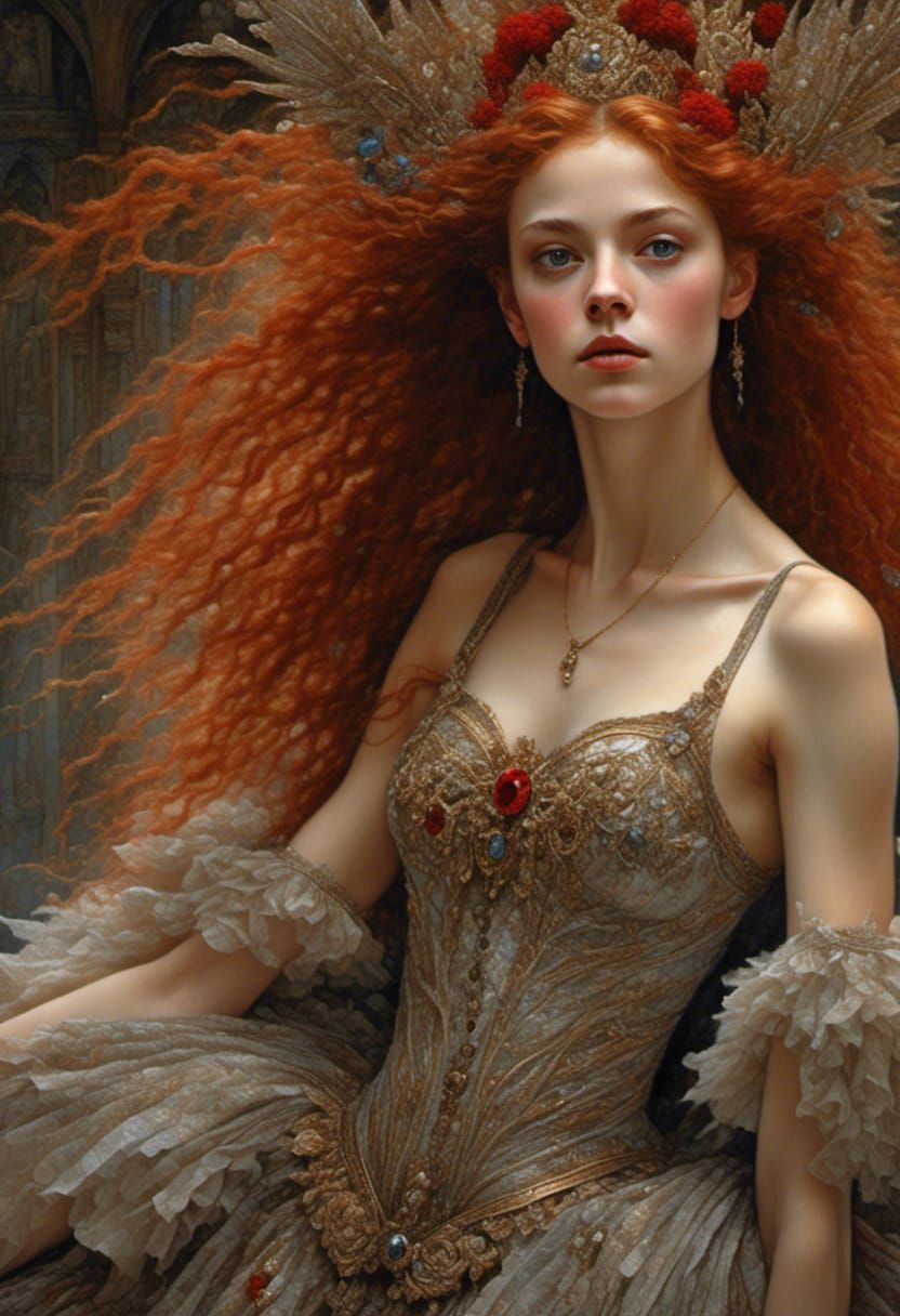 Hyperrealistic Fantasy Ballerina in Dark Concept Art