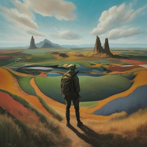 Giraffe as Kangaroo in Surreal Oil Painting