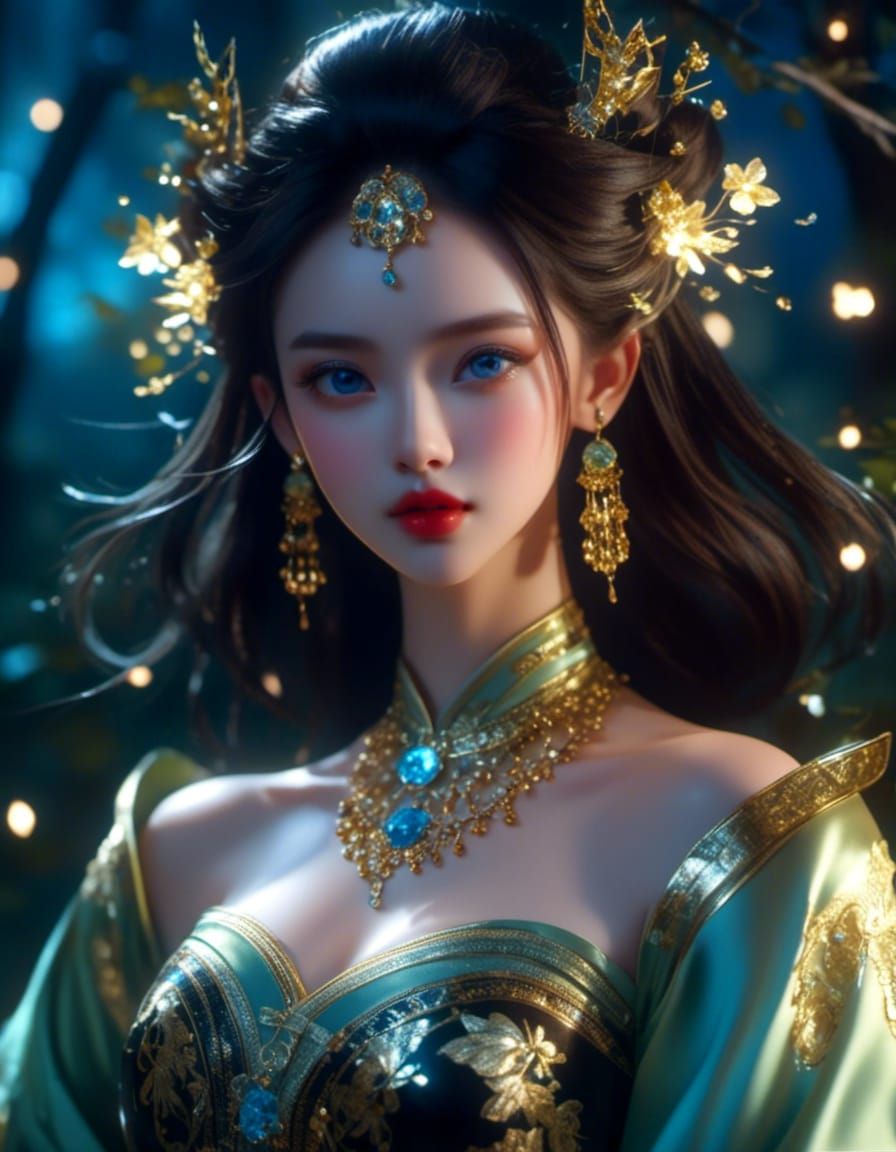 Xianxia Princess Portrait in Anime Realism Style
